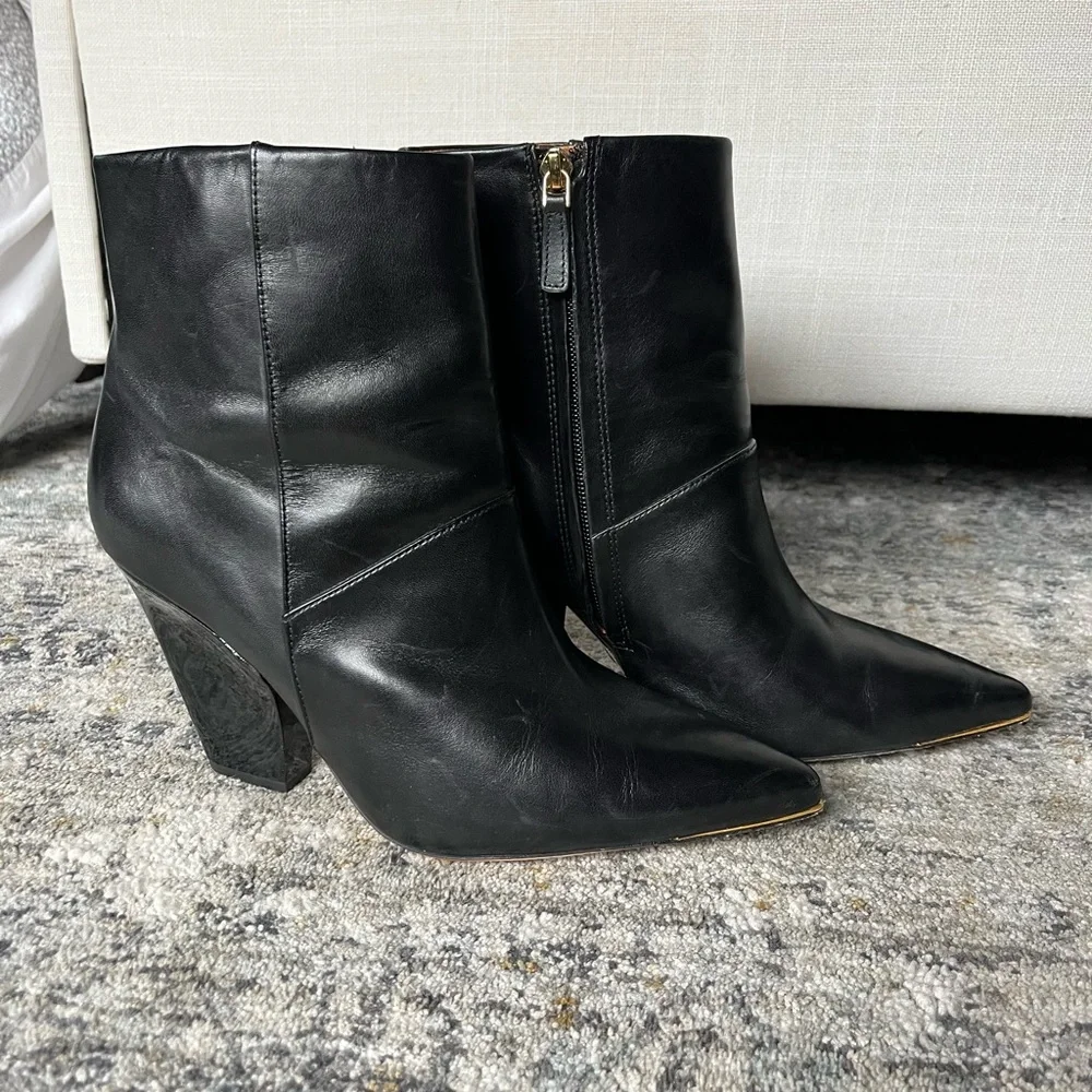 Tory Burch Black Lila Leather Ankle Booties